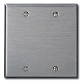 Leviton 84125-40 2-Gang 2-Blank Oversized Metal Wallplate